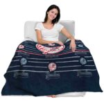 new york yankees striped pattern navy blanket latest model