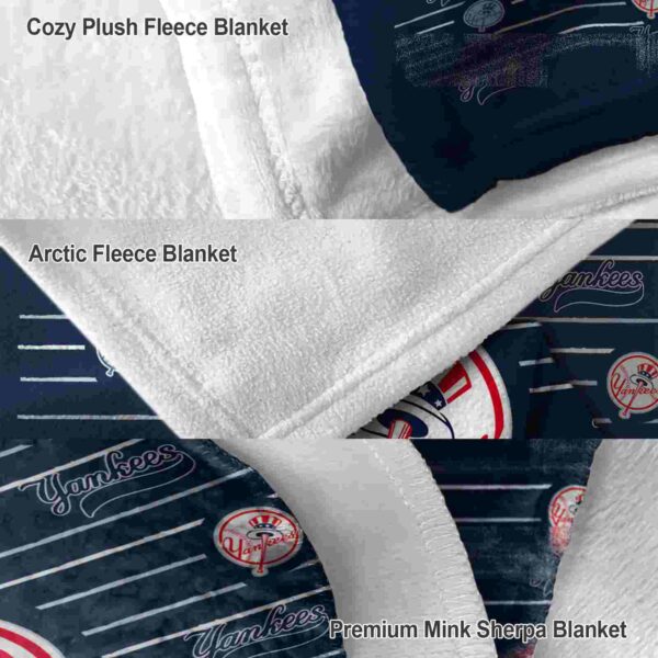 new york yankees striped pattern navy blanket premium grade
