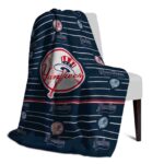 new york yankees striped pattern navy blanket top rated