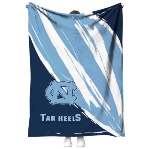 north carolina tar heels brushstrokes light blue white blanket best selling