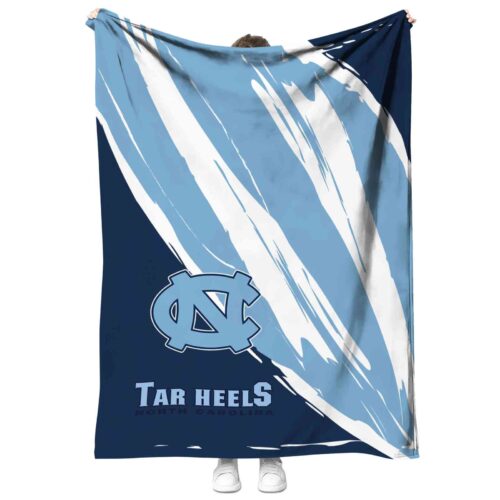 north carolina tar heels brushstrokes light blue white blanket best selling