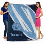 north carolina tar heels brushstrokes light blue white blanket best selling