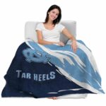 north carolina tar heels brushstrokes light blue white blanket best selling