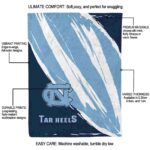 north carolina tar heels brushstrokes light blue white blanket best selling