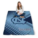 north carolina tar heels diagonal stripes light blue blanket best selling