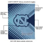 north carolina tar heels diagonal stripes light blue blanket best selling