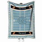 north carolina tar heels football field light blue blanket best selling