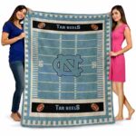 north carolina tar heels football field light blue blanket best selling
