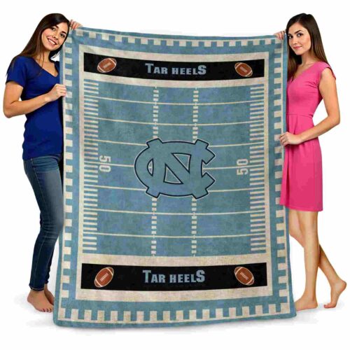 north carolina tar heels football field light blue blanket fashion forward