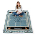 north carolina tar heels football field light blue blanket best selling
