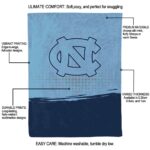 north carolina tar heels gradient dots light blue blanket best selling