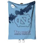north carolina tar heels grunge texture light blue blanket best selling