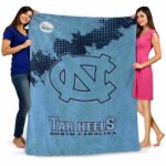 north carolina tar heels grunge texture light blue blanket best selling