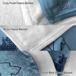 north carolina tar heels grunge texture light blue blanket best selling