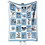 north carolina tar heels mickey minnie light blue white blanket best selling