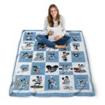 north carolina tar heels mickey minnie light blue white blanket best selling