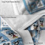 north carolina tar heels mickey minnie light blue white blanket best selling