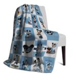 north carolina tar heels mickey minnie light blue white blanket best selling
