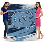 north carolina tar heels paint streaks light blue white blanket best selling