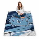 north carolina tar heels paint streaks light blue white blanket best selling