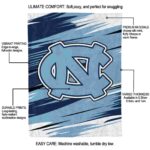 north carolina tar heels paint streaks light blue white blanket best selling