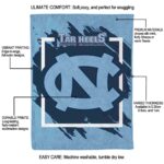 north carolina tar heels splatter effect light blue blanket best selling