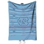 north carolina tar heels striped pattern light blue blanket best selling