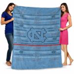 north carolina tar heels striped pattern light blue blanket best selling