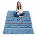 north carolina tar heels striped pattern light blue blanket best selling