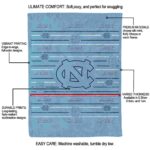 north carolina tar heels striped pattern light blue blanket best selling
