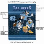 north carolina tar heels three musketeers light blue blanket best selling