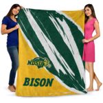 north dakota state bison brushstrokes green white blanket fashion forward