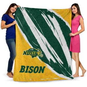north dakota state bison brushstrokes green white blanket fashion forward