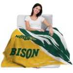 north dakota state bison brushstrokes green white blanket latest model