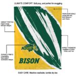 north dakota state bison brushstrokes green white blanket new arrival