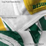 north dakota state bison brushstrokes green white blanket premium grade