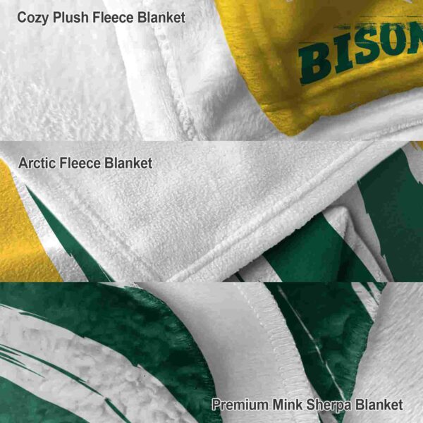 north dakota state bison brushstrokes green white blanket premium grade