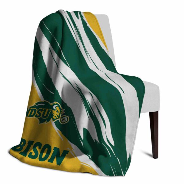 north dakota state bison brushstrokes green white blanket top rated