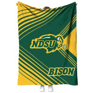 north dakota state bison diagonal stripes green blanket best selling