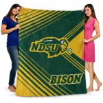 north dakota state bison diagonal stripes green blanket fashion forward