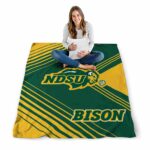 north dakota state bison diagonal stripes green blanket high quality