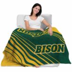 north dakota state bison diagonal stripes green blanket latest model