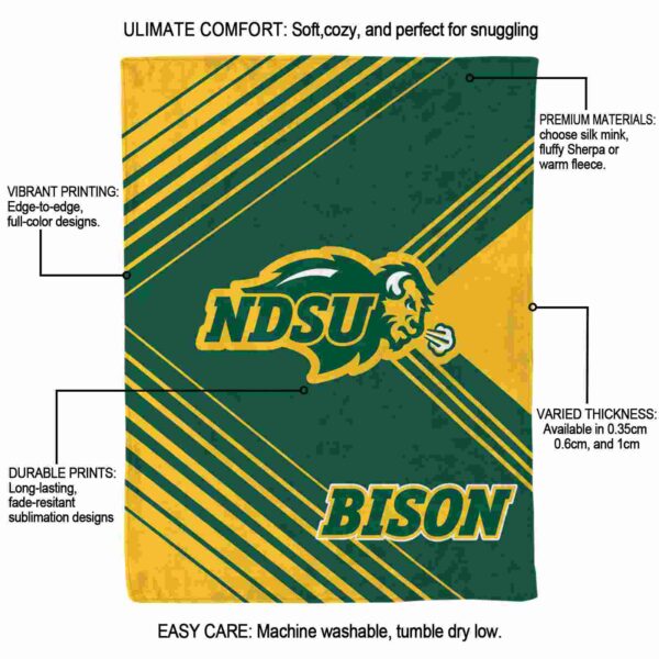 north dakota state bison diagonal stripes green blanket new arrival