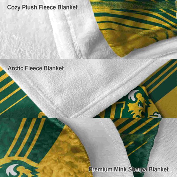 north dakota state bison diagonal stripes green blanket premium grade