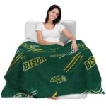 north dakota state bison fan spirit green blanket best selling