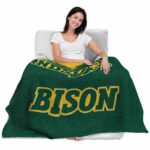north dakota state bison grunge texture green blanket latest model