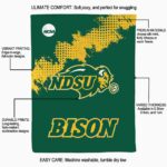 north dakota state bison grunge texture green blanket new arrival