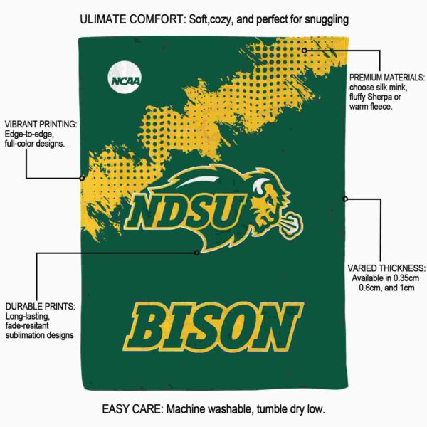 north dakota state bison grunge texture green blanket new arrival