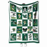 north dakota state bison mickey minnie green white blanket best selling