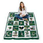 north dakota state bison mickey minnie green white blanket best selling